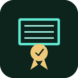 Certificaat-icoon: licenties van internationale casino's
